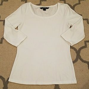 Body by Victoria white 3/4 sleeve shirt